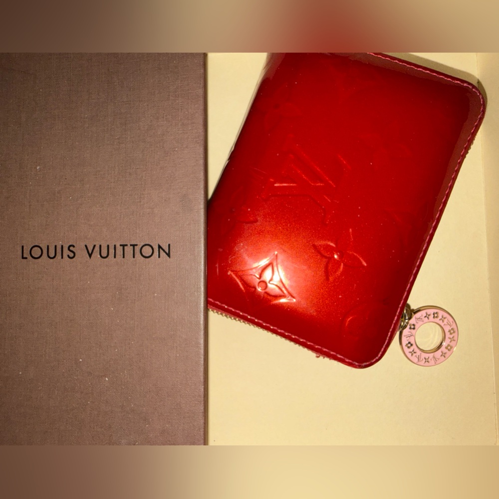 Louis Vuitton soft patent leather with beautiful lv charm genuine